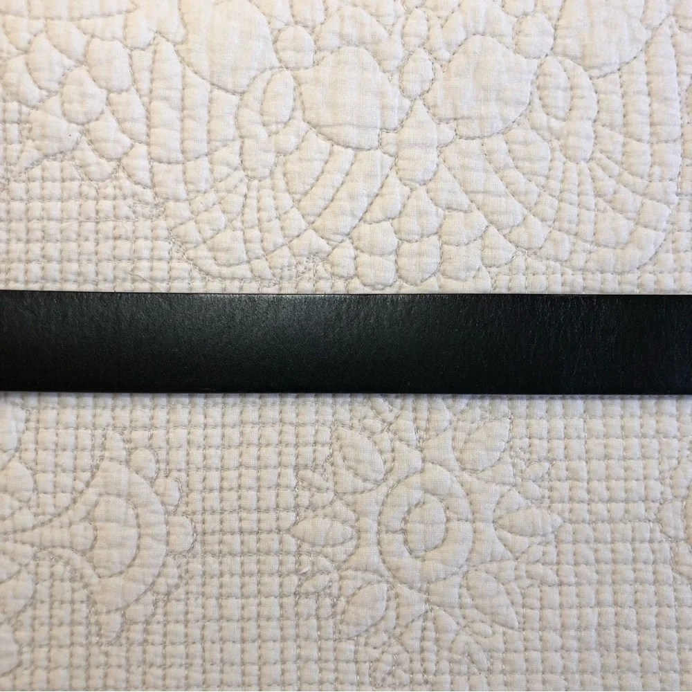 ALL SAINTS NWT Men’s Black 35 mm Flat Strap Square Buckle Leather Belt Size 42
